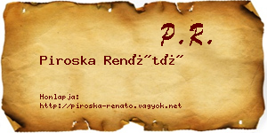 Piroska Renátó névjegykártya